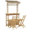 vidaXL Table de bar et tabourets d'ext&eacute;rieur 3 pc Naturel Bambou