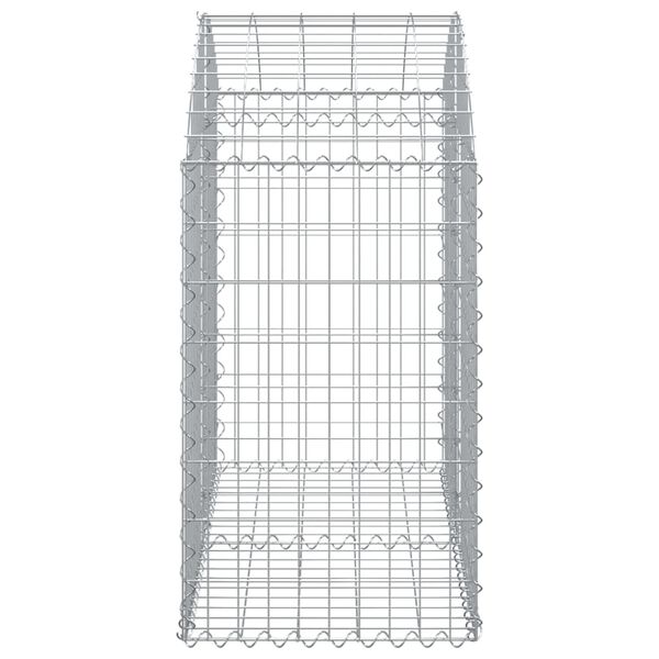 vidaXL Panier de gabions arqu&eacute; 100x50x80/100 cm Fer galvanis&eacute;