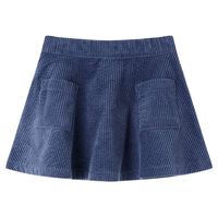 Jupe à poches en velours côtelé pour enfants bleu marine 92