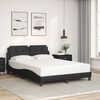 vidaXL Cadre de lit sans matelas Zadar noir 140x200 cm similicuir