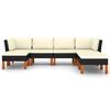 vidaXL Salon de jardin 7 pcs avec coussins R&eacute;sine tress&eacute;e Noir
