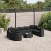 vidaXL Salon de jardin 10 pcs avec coussins noir r&eacute;sine tress&eacute;e