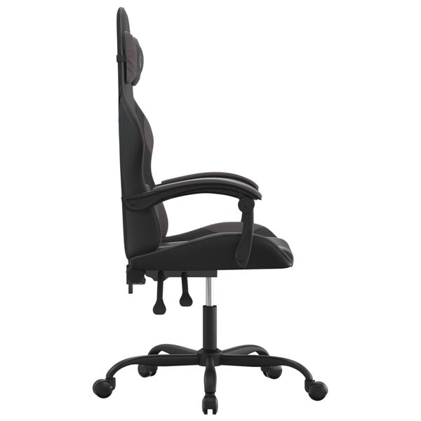 vidaXL Chaise de jeu pivotante Noir et gris Similicuir