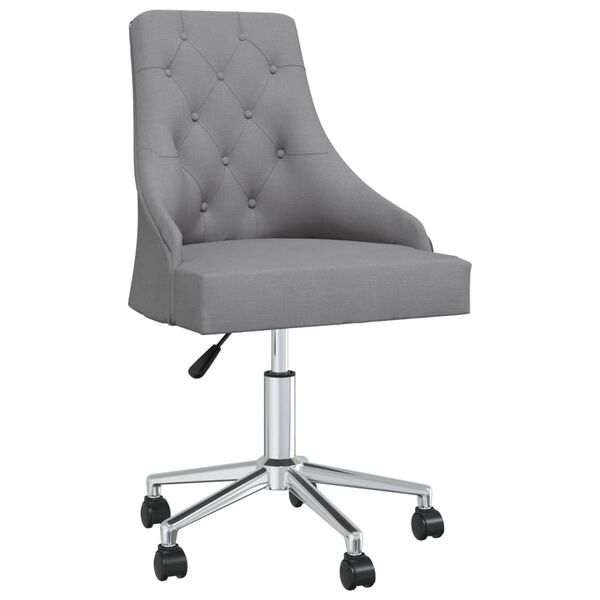 vidaXL Chaise pivotante de bureau Gris clair Tissu