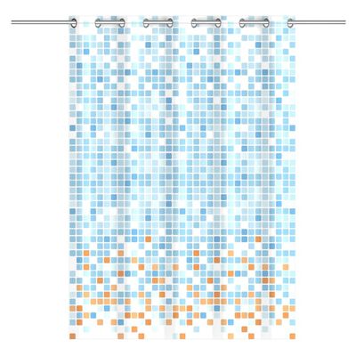 EISL Rideau de douche avec mosaïque bleu-orange 200x180x0,2 cm