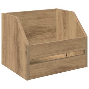 vidaXL Bo&icirc;te d'albums vinyles Ch&ecirc;ne artisanal 38 x 30 x 29 cm