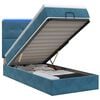 vidaXL Lit coffre avec matelas et LED Bleu fonc&eacute; 80 x 200 cm Velours