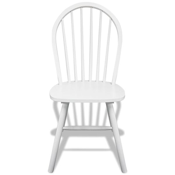 vidaXL Chaises à manger lot de 6 blanc bois d'hévéa solide
