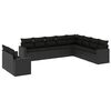 vidaXL Salon de jardin 10 pcs avec coussins noir r&eacute;sine tress&eacute;e