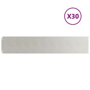 vidaXL Bordure de Pelouse 30 pc 20 x 103 cm Acier inoxydable Argent&eacute;