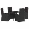 vidaXL Ensemble de salle &agrave; manger pour jardin 5 pcs Noir polyrotin