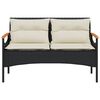 vidaXL Salon de jardin 4 pcs avec coussins noir r&eacute;sine tress&eacute;e