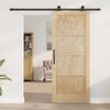 vidaXL Porte coulissante Naturel et Noir 83 x 202 cm Pin massif