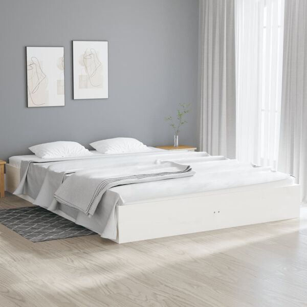 vidaXL Cadre de lit sans matelas blanc bois massif 150x200 cm