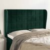 vidaXL T&ecirc;te de lit avec oreilles Vert fonc&eacute; 147x23x118/128 cm Velours