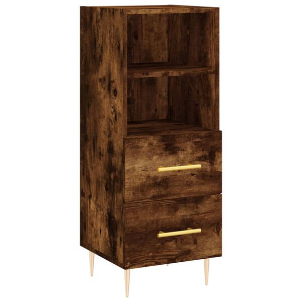 vidaXL Buffet Ch&ecirc;ne fum&eacute; 34,5x34x90 cm Bois d'ing&eacute;nierie