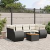vidaXL Salon de jardin 7 pcs avec coussins noir r&eacute;sine tress&eacute;e