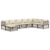 vidaXL Salon de jardin 8 pcs avec coussins anthracite r&eacute;sine tress&eacute;e