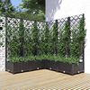 vidaXL Jardinière avec treillis noir 120x120x121,5 cm PP