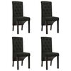 vidaXL Chaises &agrave; manger lot de 4 noir tissu