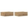 vidaXL Tables de chevet flottantes 2 pcs ch&ecirc;ne artisanal 40x32x15 cm