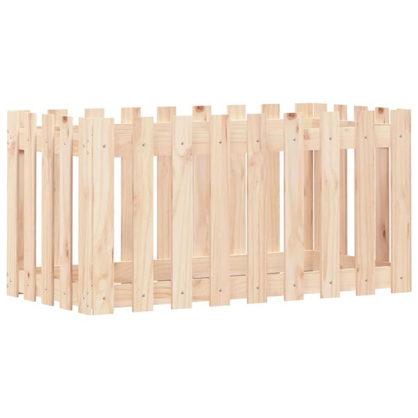 vidaXL Lit surélevé de jardin design de clôture 100x50x50cm pin massif