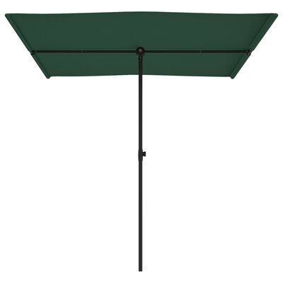 vidaXL Parasol de jardin avec mât en aluminium 2x1,5 m Vert