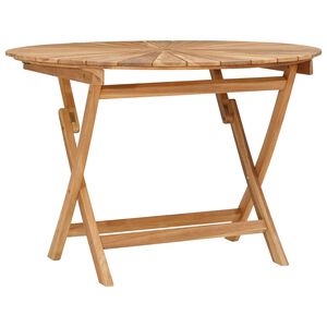 vidaXL Table de jardin pliante Naturel &Oslash; 110 x 75 cm