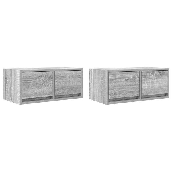 vidaXL Meubles TV 2 pcs sonoma gris 60x31x25,5 cm bois d'ingénierie