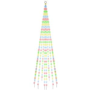 vidaXL Sapin de No&euml;l sur m&acirc;t de drapeau 310 LED Color&eacute;es 300 cm