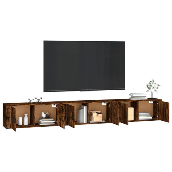 vidaXL Meubles TV muraux 3 pcs ch&ecirc;ne fum&eacute; 100x34,5x40 cm