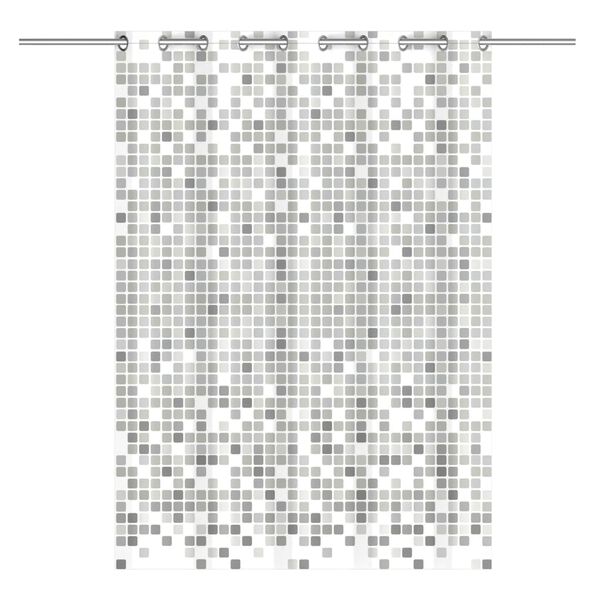 EISL Rideau de douche avec mosa&iuml;que gris 200x180x0,2 cm