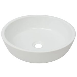 vidaXL Lavabo ronde C&eacute;ramique Blanc 42 x 12 cm