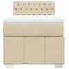 vidaXL Sommier &agrave; lattes de lit avec matelas Cr&egrave;me 80x200 cm Tissu