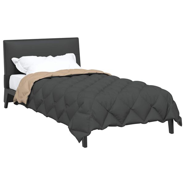 vidaXL Duvet d'hiver Anthracite et Taupe 200 x 135 cm Microfibre