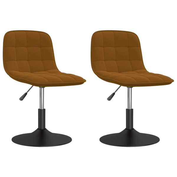 vidaXL Chaises pivotantes &agrave; manger lot de 2 marron velours