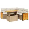 vidaXL Salon de jardin avec coussins 6 pcs beige r&eacute;sine tress&eacute;e