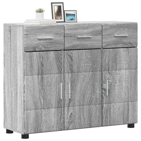 vidaXL Buffet FLORIN Gris Sonoma 88,5 x 30,5 x 73 cm Bois d'ing&eacute;nierie
