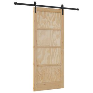 vidaXL Porte coulissante Naturel et noir 86 x 198,5 cm