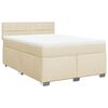vidaXL Sommier &agrave; lattes de lit avec matelas Cr&egrave;me 160x200 cm Tissu
