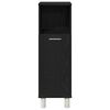 vidaXL Ensemble de mobilier de salle de bain avec &eacute;tag&egrave;re 4 pcs Noir