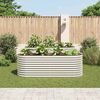 vidaXL Lit sur&eacute;lev&eacute; de jardin 240x80x81 cm Acier galvanis&eacute; Argent&eacute;