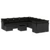 vidaXL Salon de jardin 12 pcs avec coussins noir r&eacute;sine tress&eacute;e
