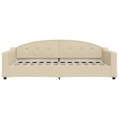 vidaXL Lit de jour avec matelas crème 100x200 cm tissu