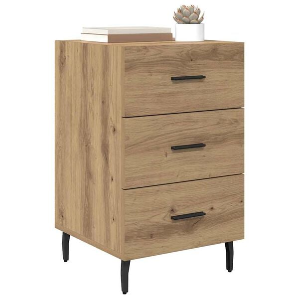 vidaXL Cabinet de chevet avec tiroir Chêne artisanal 40 x 40 x 66 cm