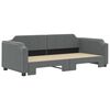 vidaXL Lit de jour avec gigogne sans matelas gris fonc&eacute; 90x200 cm