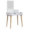 vidaXL Ensemble de Coiffeuse FAUSKE 3 pc Blanc 76 x 50 x 143 cm