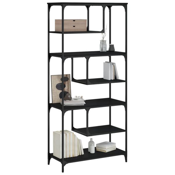 vidaXL Biblioth&egrave;que noir 81x36x176 cm bois d'ing&eacute;nierie