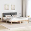 vidaXL Cadre de lit avec t&ecirc;te de lit marron et gris fonc&eacute; 200 x 200 cm