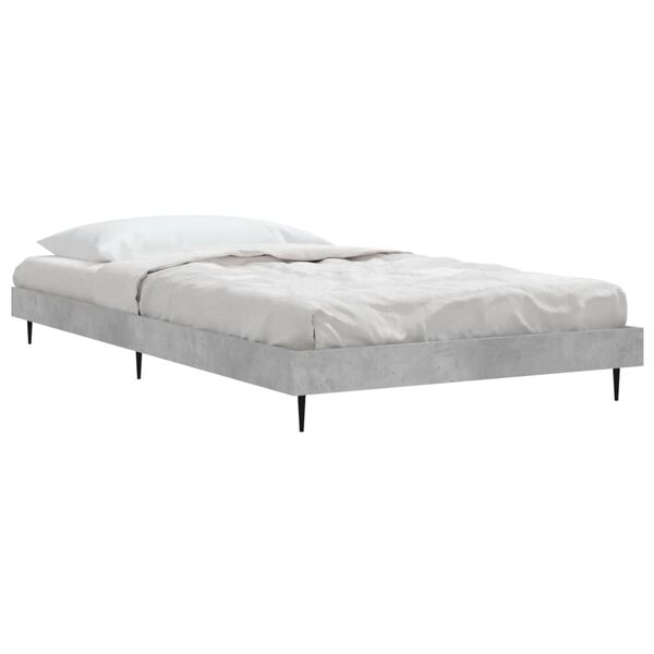 vidaXL Cadre de lit sans matelas gris b&eacute;ton 90x200 cm
